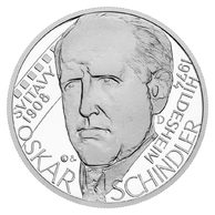 Stříbrná medaile Kult osobnosti -  Oskar Schindler proof (ČM 2024)  