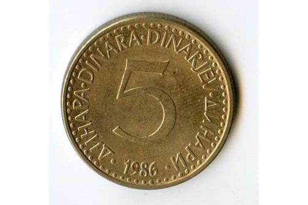 Mince Jugoslávie  5 Dinara 1986 (wč.566)    