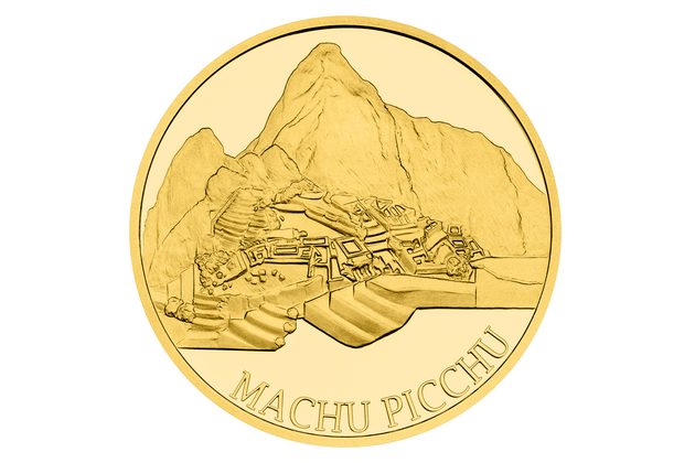 Zlatá mince Nových sedm divů světa - Machu Picchu proof (ČM 2024) 