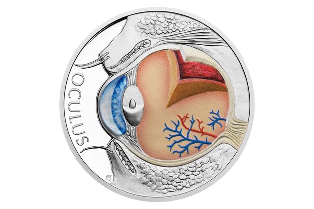 Stříbrná mince Lidské tělo - Smyslová soustava – Oko proof (ČM 2025)