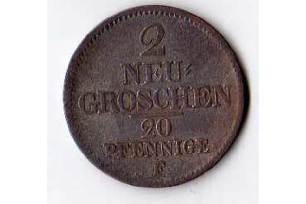 č.91 Sachsen/ 2 Neu Groschen 1852 F